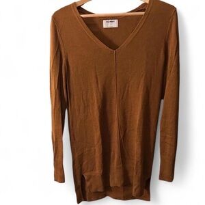 Old Navy Women's Tan Long Sleeve V-Neck Top